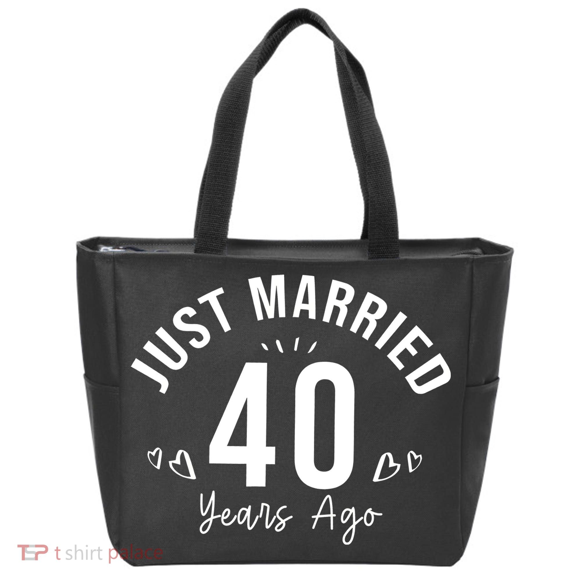 Just Married 40 Years Ago Husband And Wife Tote Bag