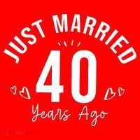 Just Married 40 Years Ago Husband And Wife Santa Hat thumb 1