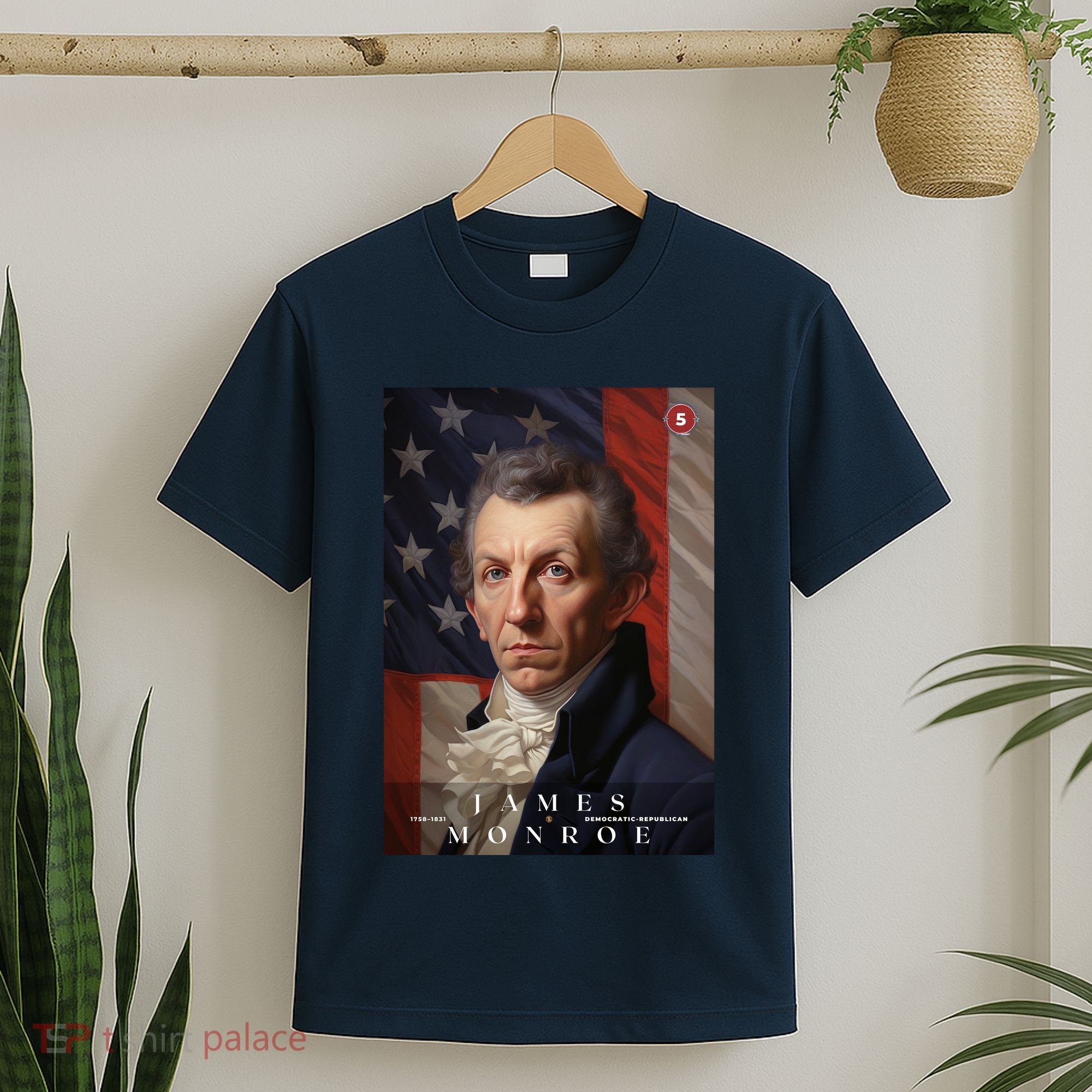 James Monroe 5th President Of The United States Portrait T-Shirt