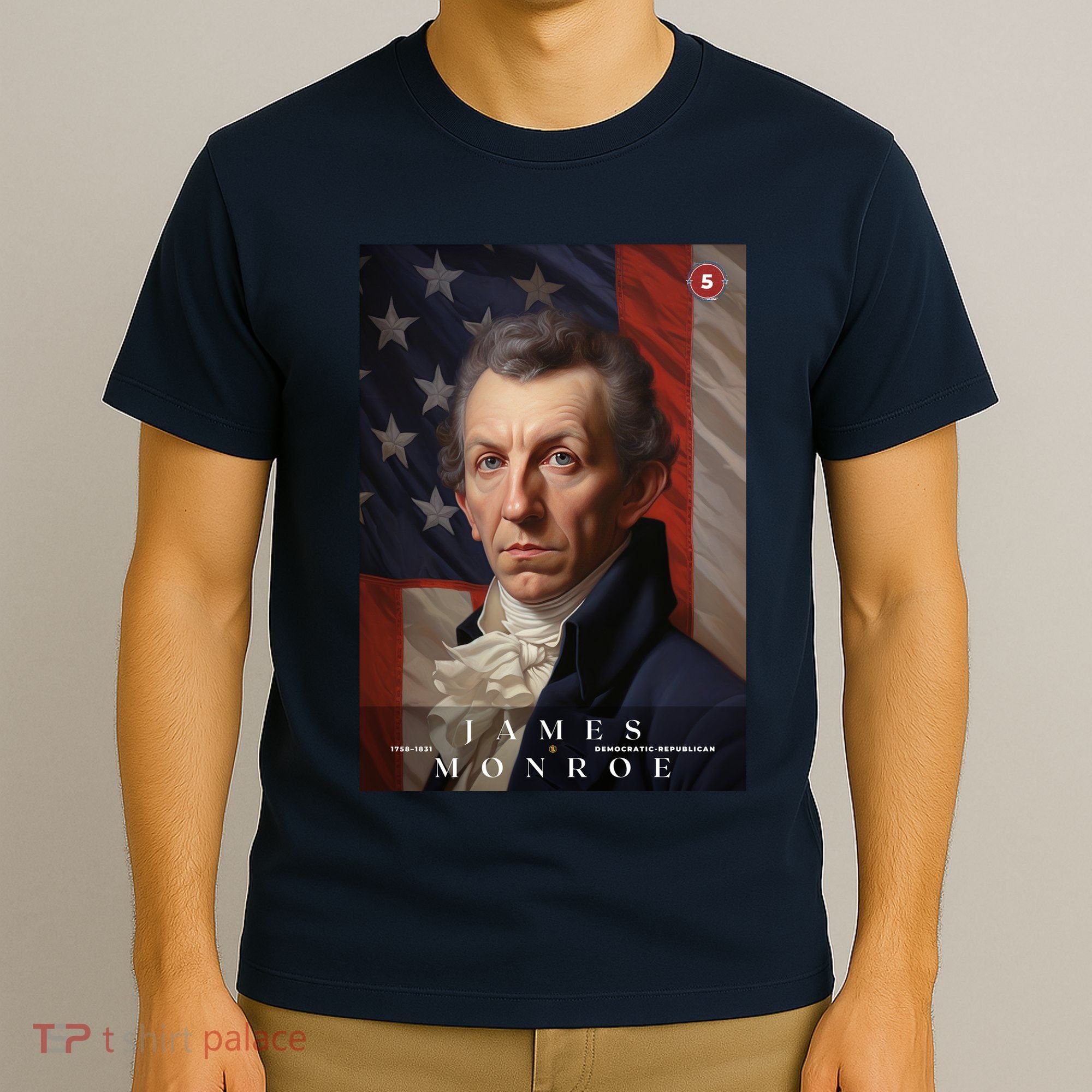 James Monroe 5th President Of The United States Portrait T-Shirt