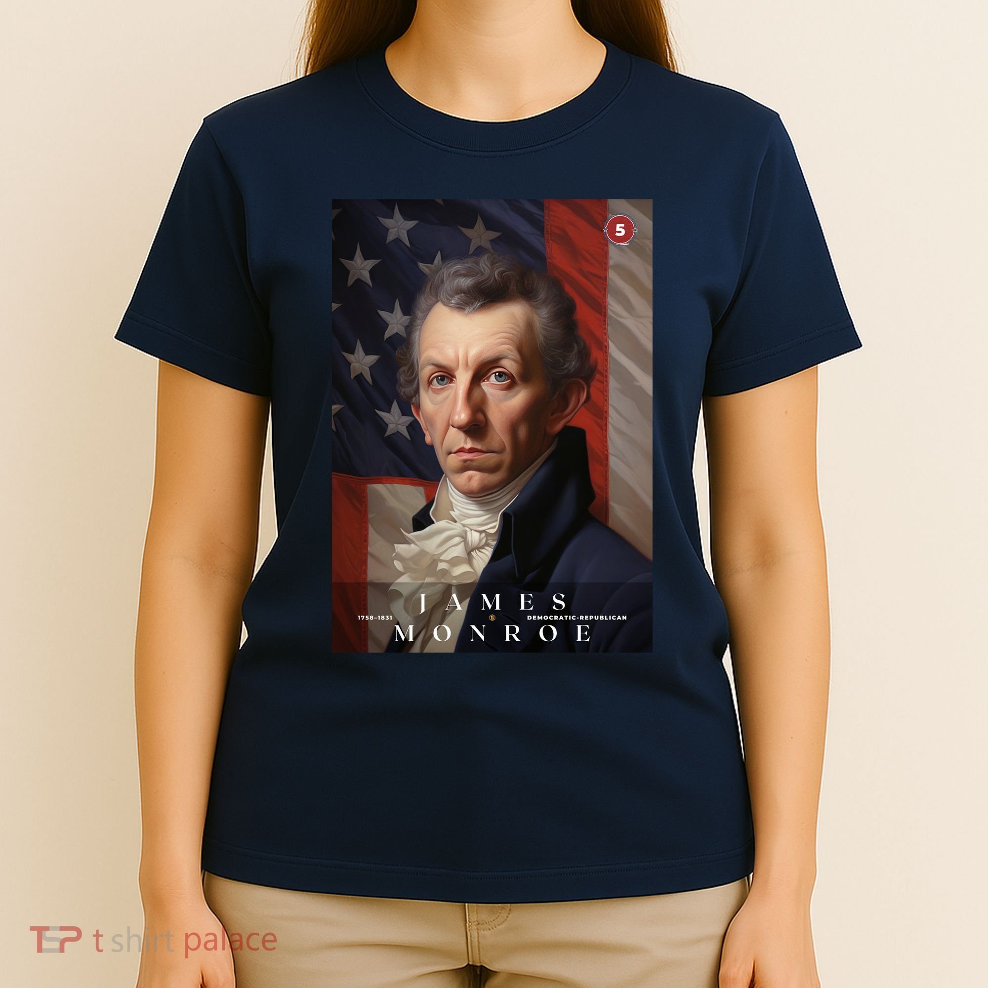 James Monroe 5th President Of The United States Portrait T-Shirt