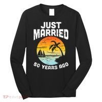 Just Married 50 Years Ago Anniversary Cruise Long Sleeve Shirt thumb 0