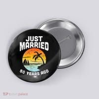 Just Married 50 Years Ago Anniversary Cruise Button thumb 0