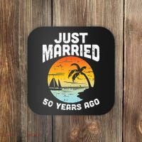 Just Married 50 Years Ago Anniversary Cruise Coaster thumb 0