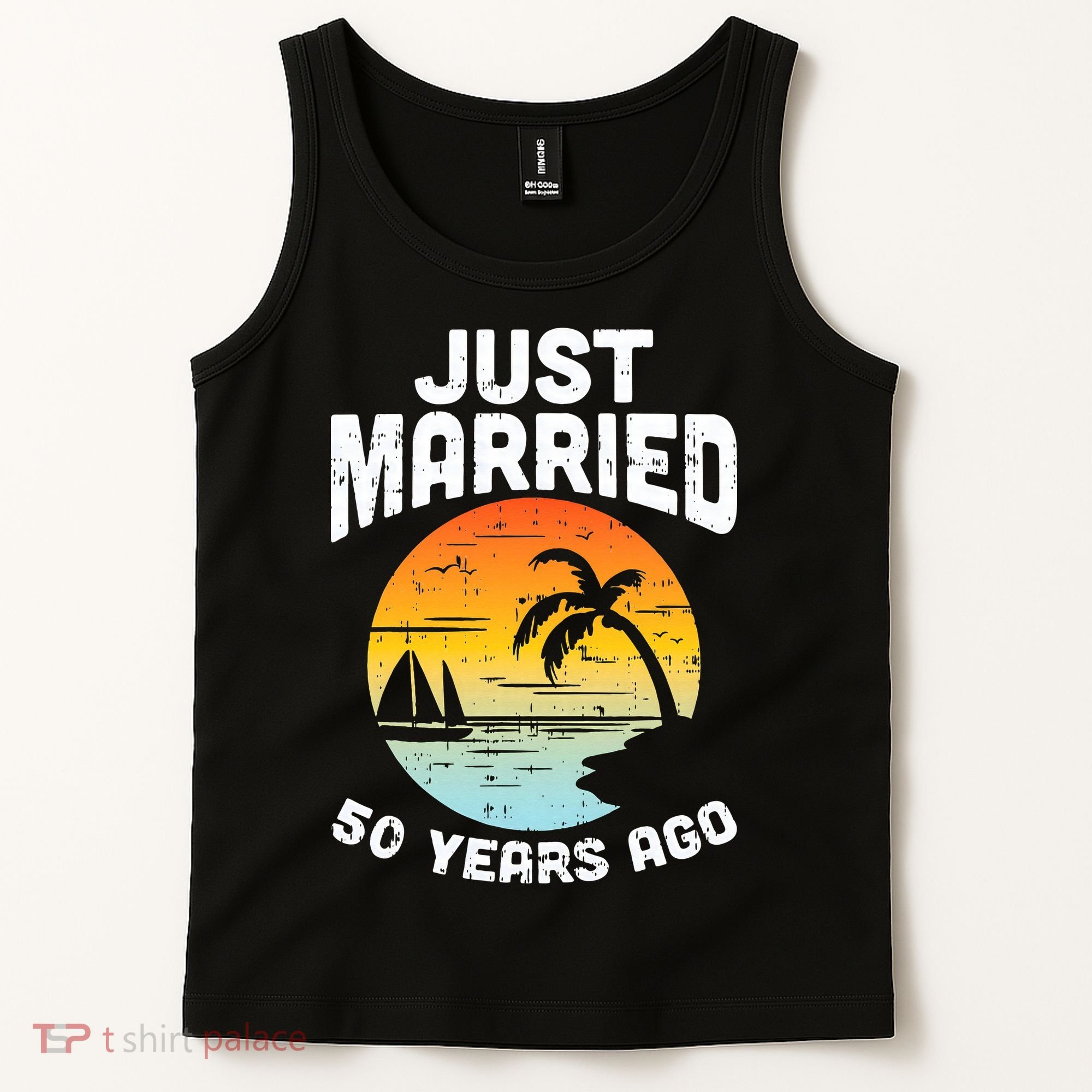 Just Married 50 Years Ago Anniversary Cruise Tank Top
