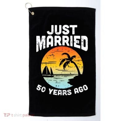 Just Married 50 Years Ago Anniversary Cruise Golf Towel