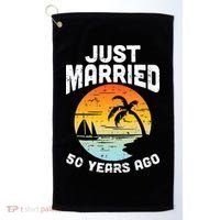 Just Married 50 Years Ago Anniversary Cruise Golf Towel thumb 0