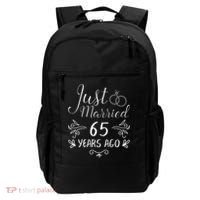 Just Married 65 Years Ago 65th Wedding Anniversary Couple Backpack thumb 0