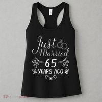 Just Married 65 Years Ago 65th Wedding Anniversary Couple Women's Tank Top thumb 3