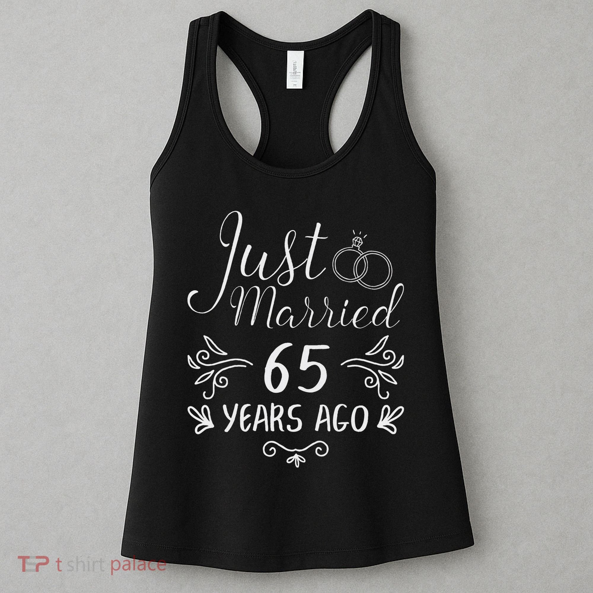 Just Married 65 Years Ago 65th Wedding Anniversary Couple Women's Tank Top