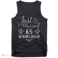 Just Married 65 Years Ago 65th Wedding Anniversary Couple Tank Top thumb 0