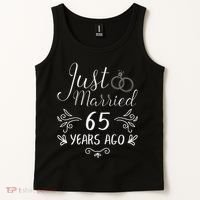 Just Married 65 Years Ago 65th Wedding Anniversary Couple Tank Top thumb 2