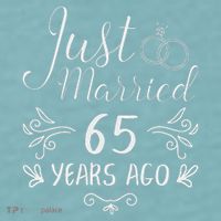 Just Married 65 Years Ago 65th Wedding Anniversary Couple Sueded Cloud Jersey T-Shirt thumb 2