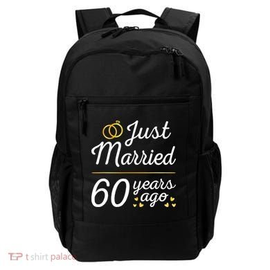 Just Married 60 Years Ago 60th Wedding Anniversary Matching Backpack
