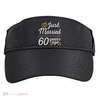 Just Married 60 Years Ago 60th Wedding Anniversary Matching Adult Drive Performance Visor thumb 0