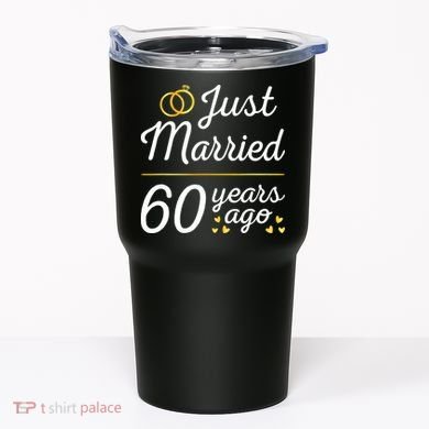 Just Married 60 Years Ago 60th Wedding Anniversary Matching Tumbler