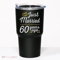 Just Married 60 Years Ago 60th Wedding Anniversary Matching Tumbler thumb 0