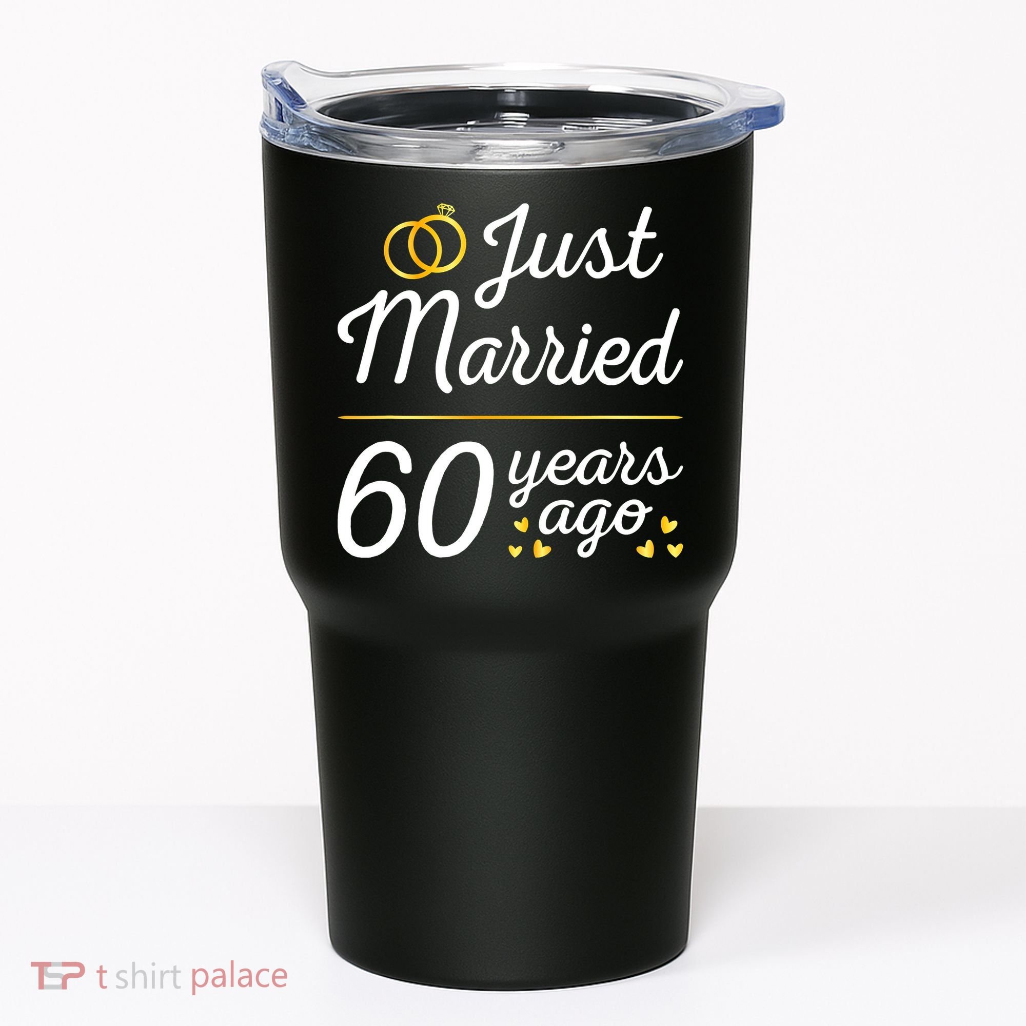 Just Married 60 Years Ago 60th Wedding Anniversary Matching Tumbler