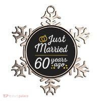 Just Married 60 Years Ago 60th Wedding Anniversary Matching Ornament thumb 0