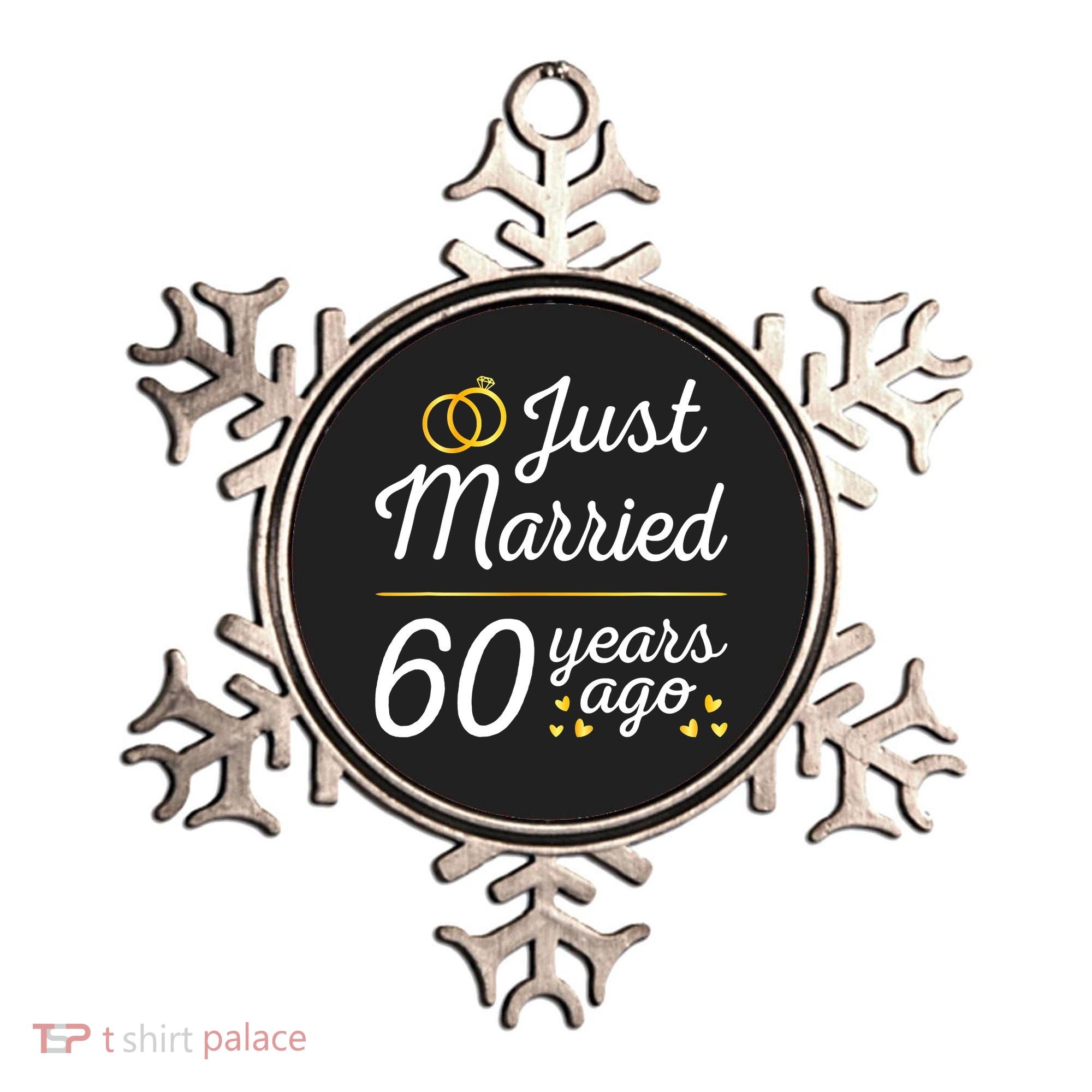 Just Married 60 Years Ago 60th Wedding Anniversary Matching Ornament