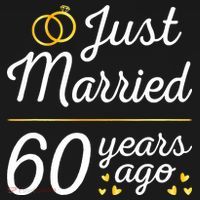 Just Married 60 Years Ago 60th Wedding Anniversary Matching Ornament thumb 1