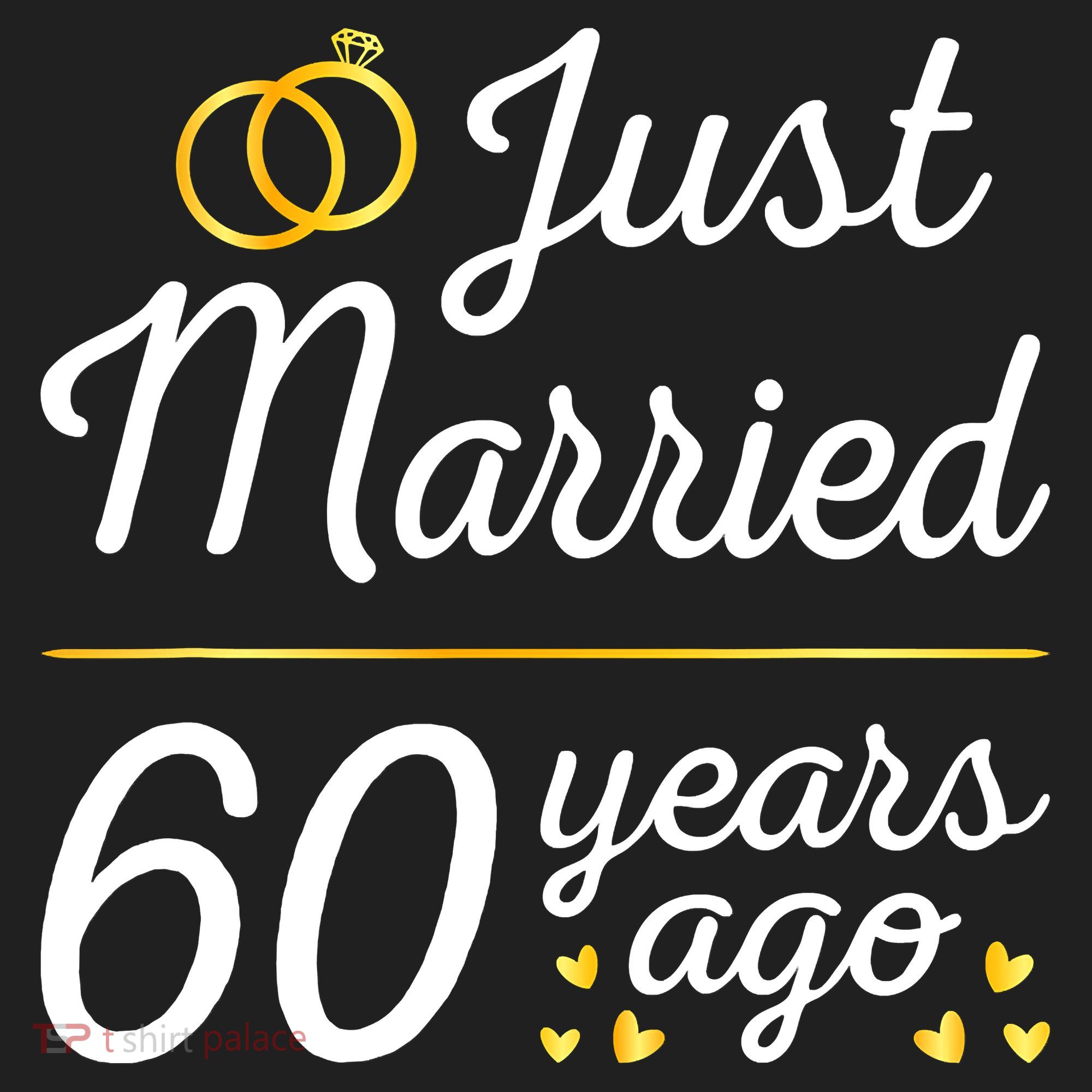 Just Married 60 Years Ago 60th Wedding Anniversary Matching Zone Performance Long-Sleeve T-Shirt