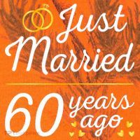Just Married 60 Years Ago 60th Wedding Anniversary Matching Kati Licensed 12" Camo Cuffed Beanie thumb 2
