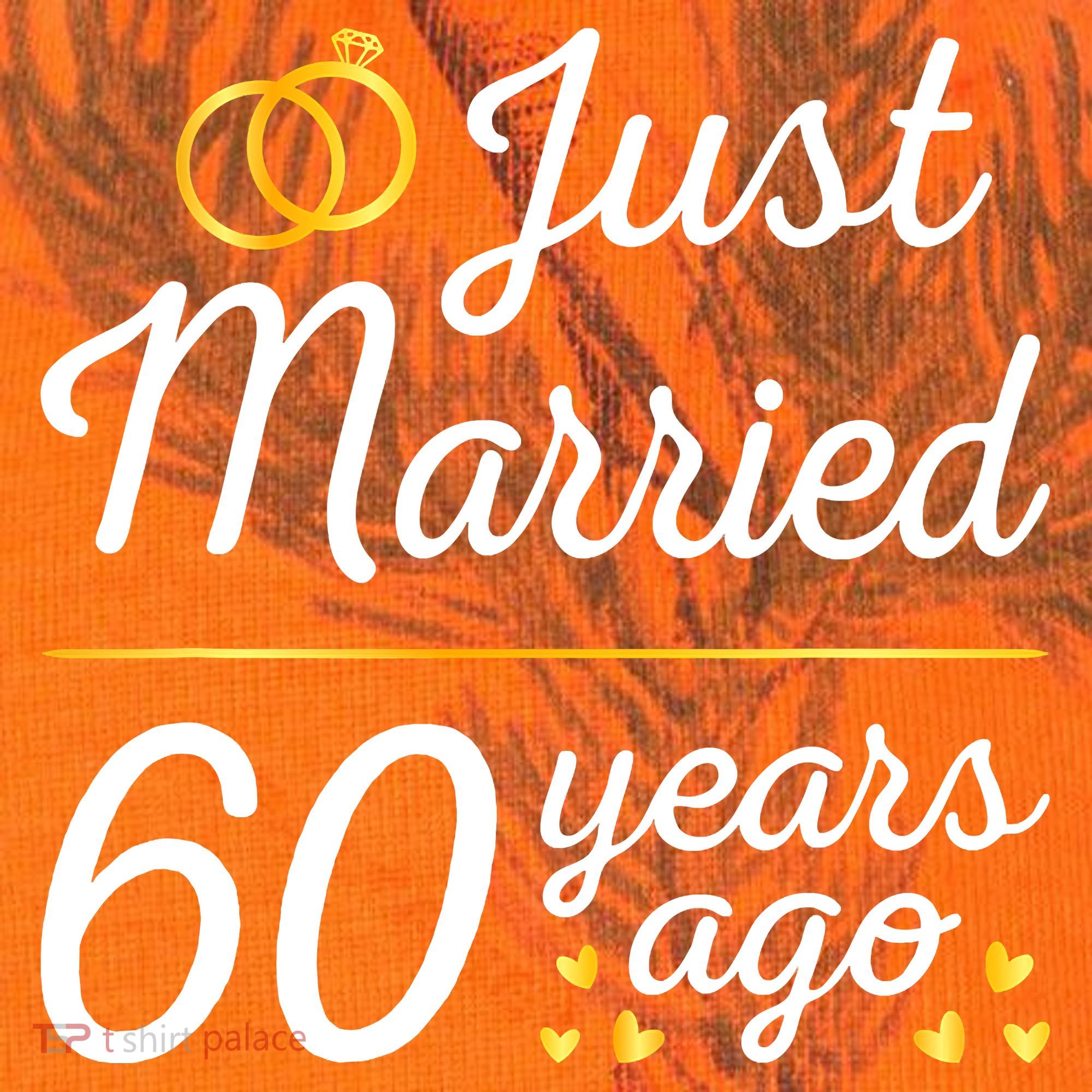 Just Married 60 Years Ago 60th Wedding Anniversary Matching Kati Licensed 12" Camo Cuffed Beanie