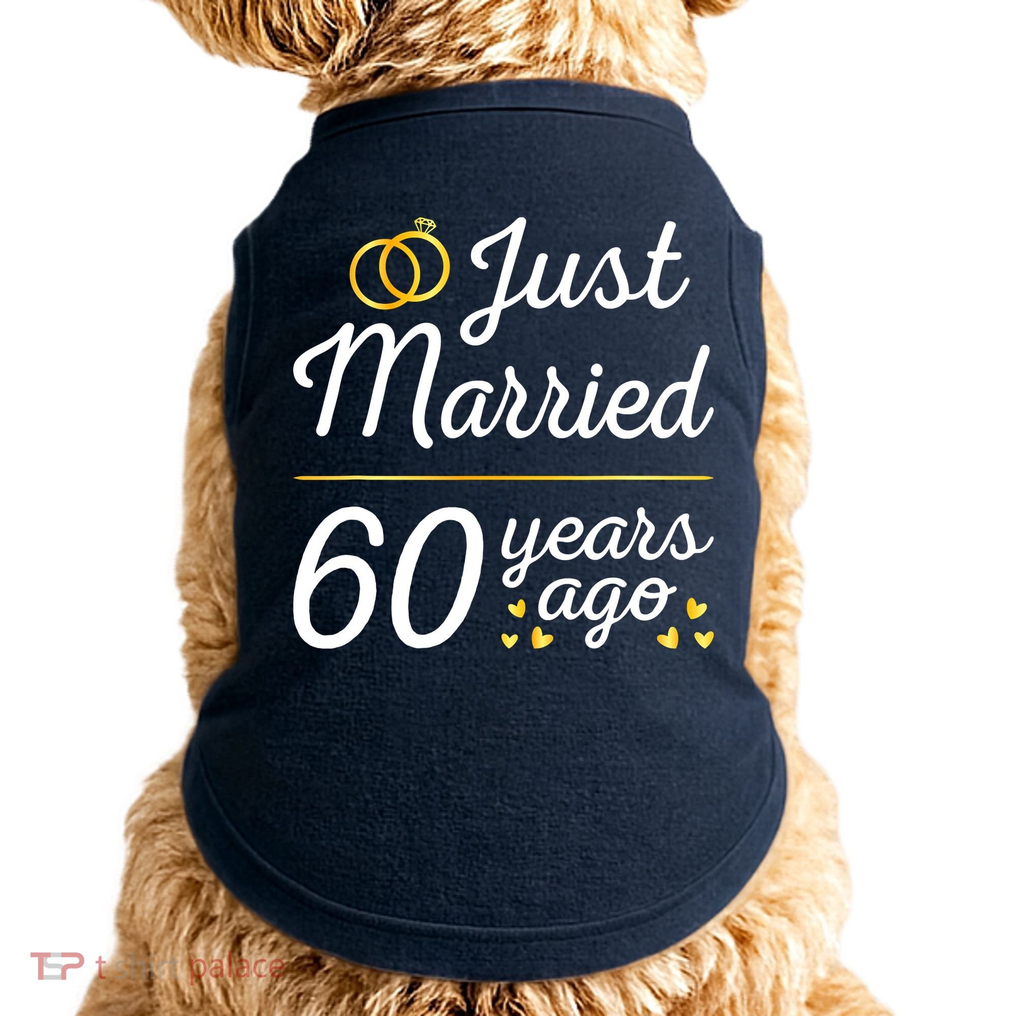 Just Married 60 Years Ago 60th Wedding Anniversary Matching Doggie Tank