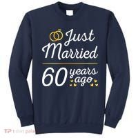 Just Married 60 Years Ago 60th Wedding Anniversary Matching Sweatshirt thumb 0