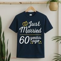 Just Married 60 Years Ago 60th Wedding Anniversary Matching T-Shirt thumb 2