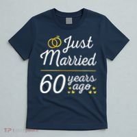 Just Married 60 Years Ago 60th Wedding Anniversary Matching T-Shirt thumb 5