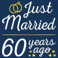 Just Married 60 Years Ago 60th Wedding Anniversary Matching T-Shirt thumb 7