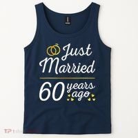 Just Married 60 Years Ago 60th Wedding Anniversary Matching Tank Top thumb 2