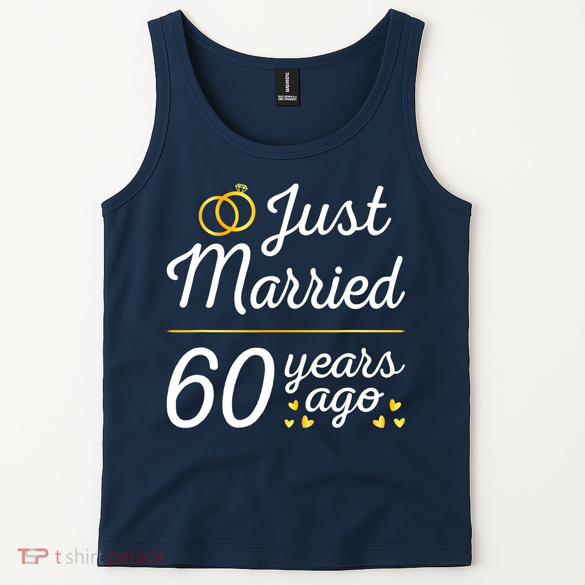 Just Married 60 Years Ago 60th Wedding Anniversary Matching Tank Top