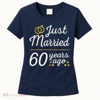 Just Married 60 Years Ago 60th Wedding Anniversary Matching Women's T-Shirt thumb 0