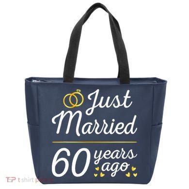 Just Married 60 Years Ago 60th Wedding Anniversary Matching Tote Bag