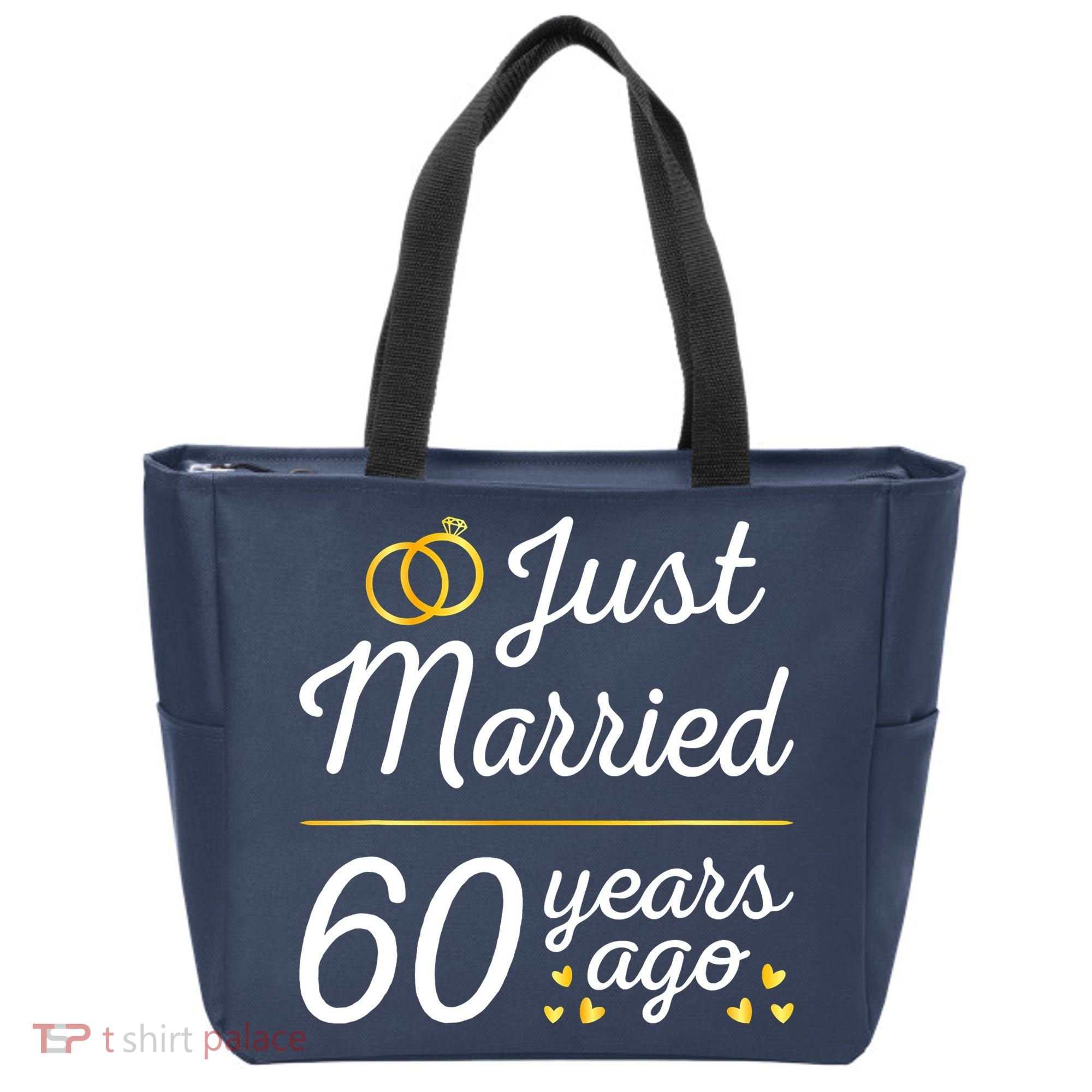 Just Married 60 Years Ago 60th Wedding Anniversary Matching Tote Bag