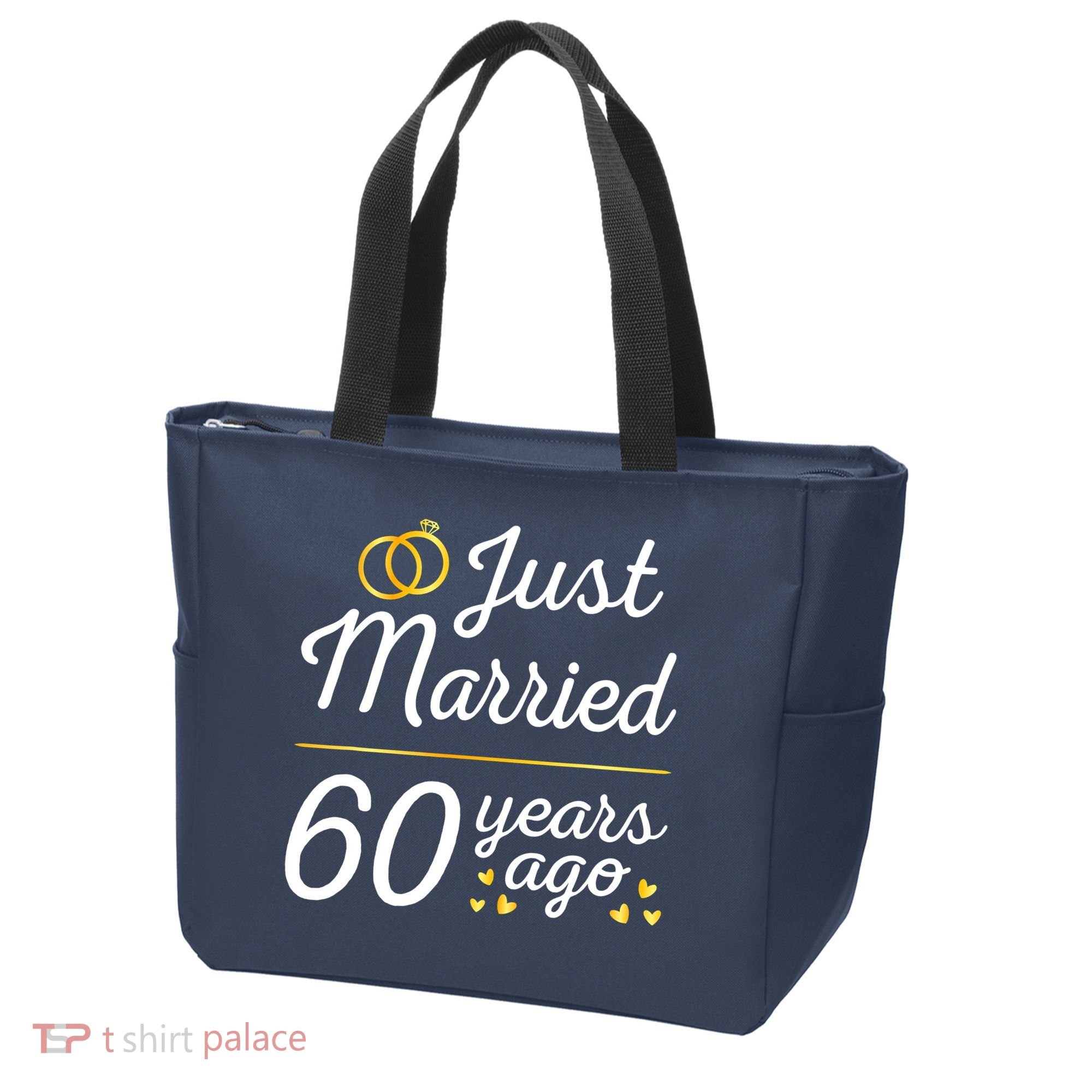 Just Married 60 Years Ago 60th Wedding Anniversary Matching Tote Bag