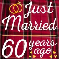 Just Married 60 Years Ago 60th Wedding Anniversary Matching Women's Flannel Plaid Pajama Pants thumb 2