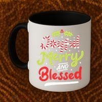 Joyful Merry And Blessed Christmas Xmas Holiday Coffee Mug thumb 2