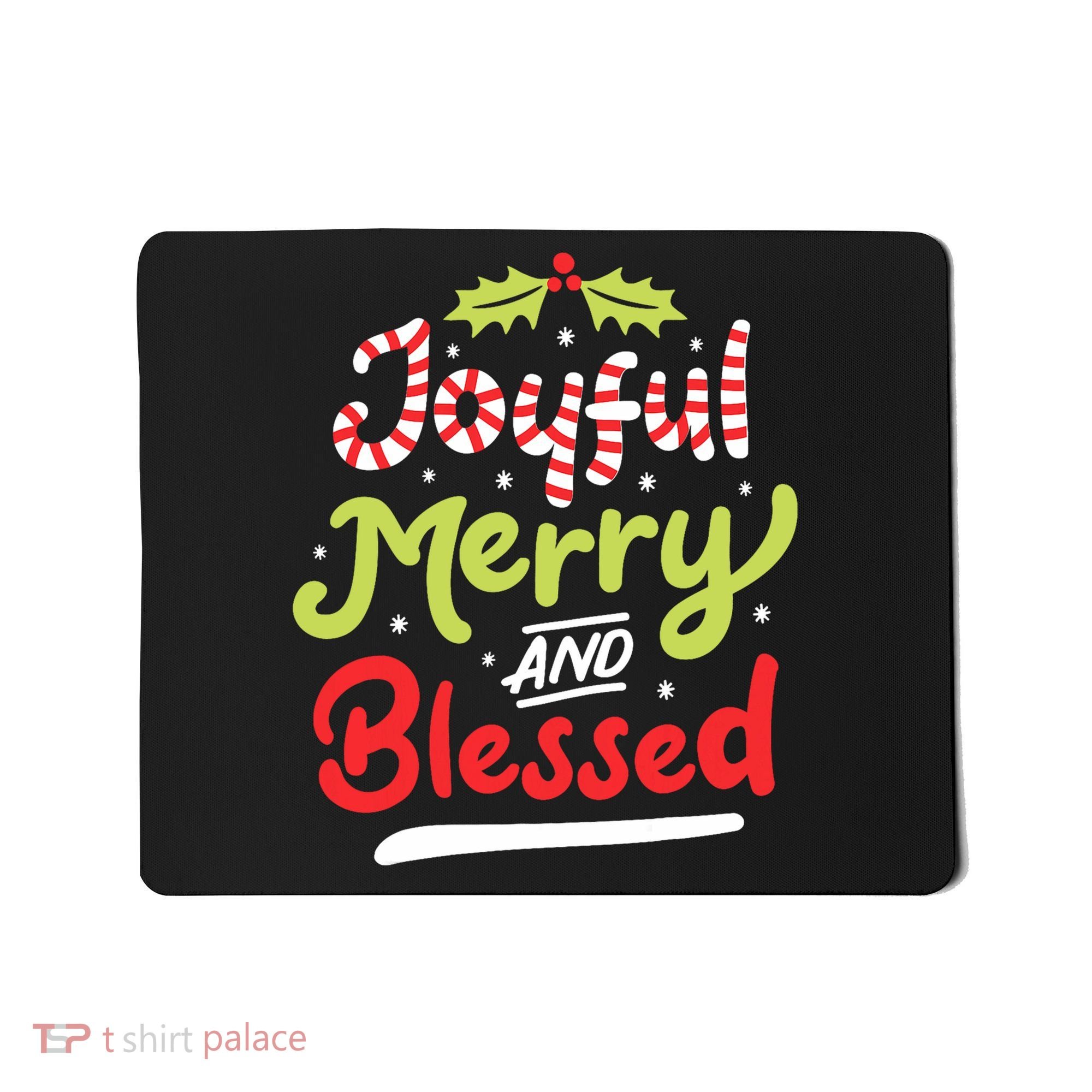 Joyful Merry And Blessed Christmas Xmas Holiday Mousepad