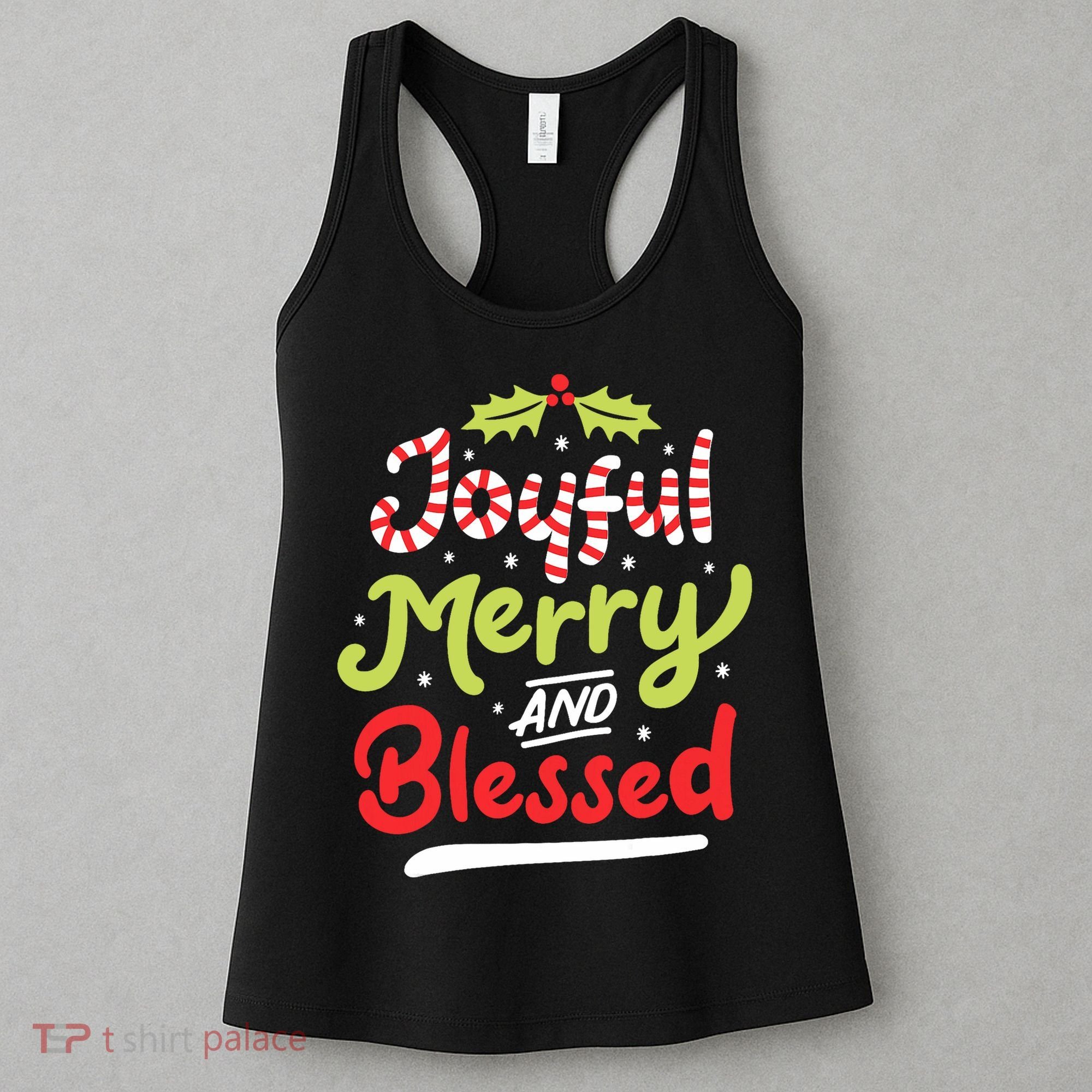 Joyful Merry And Blessed Christmas Xmas Holiday Women's Tank Top