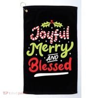 Joyful Merry And Blessed Christmas Xmas Holiday Golf Towel thumb 0
