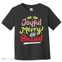 Joyful Merry And Blessed Christmas Xmas Holiday Toddler T-Shirt thumb 0