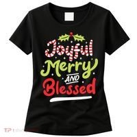 Joyful Merry And Blessed Christmas Xmas Holiday Women's T-Shirt thumb 0
