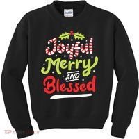 Joyful Merry And Blessed Christmas Xmas Holiday Kids Sweatshirt thumb 0