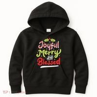 Joyful Merry And Blessed Christmas Xmas Holiday Kids Hoodie thumb 0