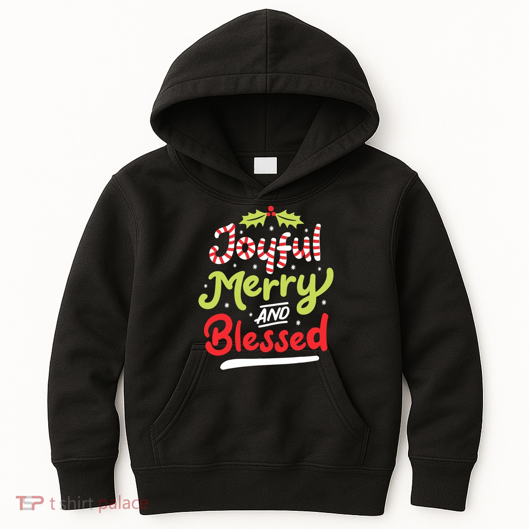 Joyful Merry And Blessed Christmas Xmas Holiday Kids Hoodie