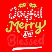Joyful Merry And Blessed Christmas Xmas Holiday Santa Hat thumb 1